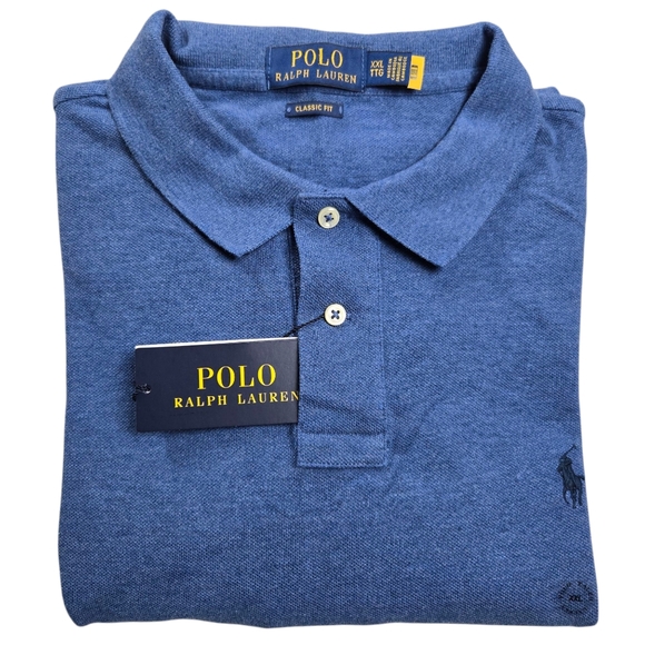 NEW Polo Ralph Lauren XXL Blue Classic Fit Long Sleeve Cotton Shirt Pony Logo - Picture 1 of 13